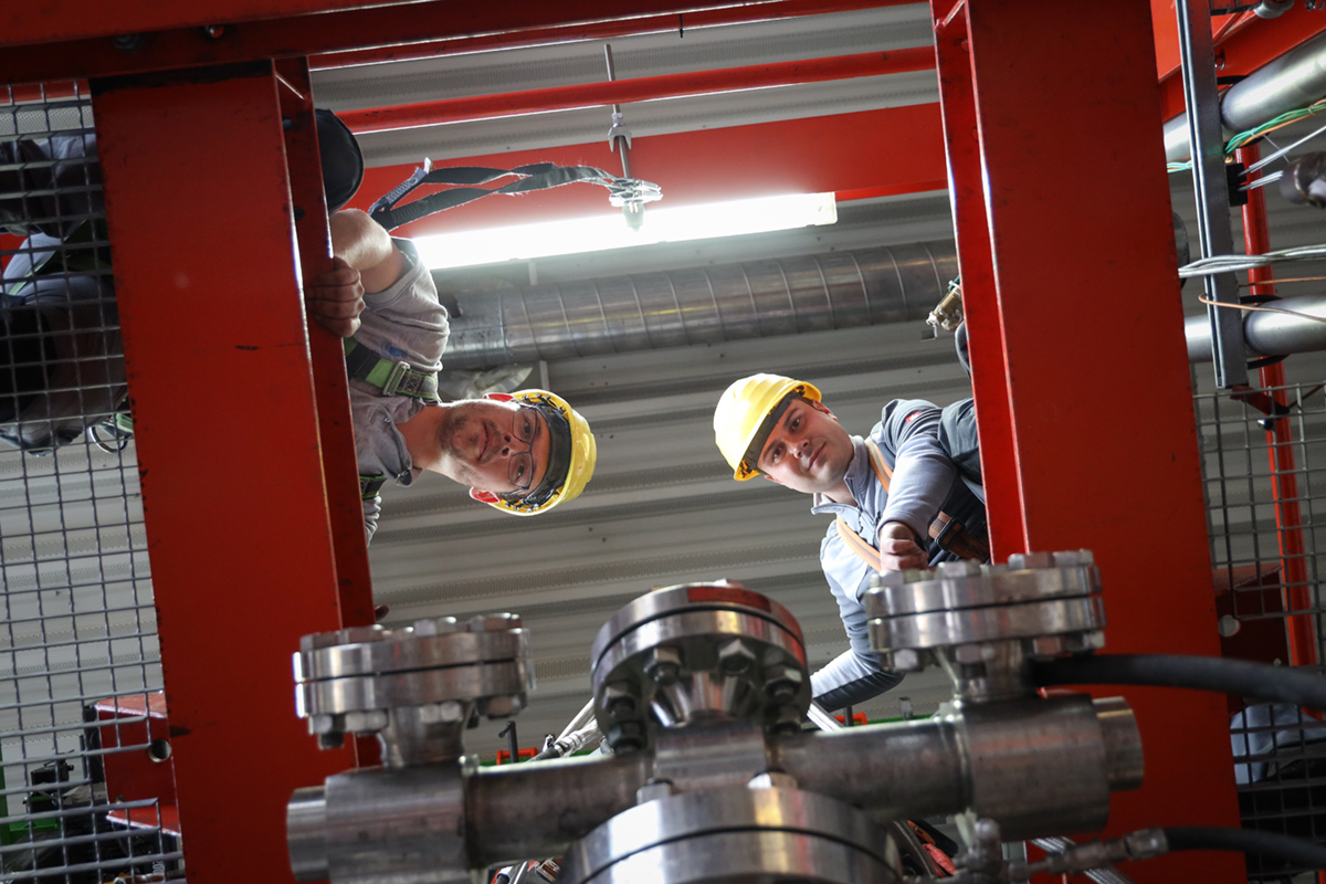 Employees at a technical plant